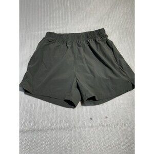Fashion Men's Gray Athletic Shorts S Polyamide Elastane Drawstring Zip Pocket